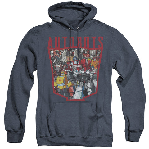 Transformers/autobot Collage-adult Heather Hoodie-navy
