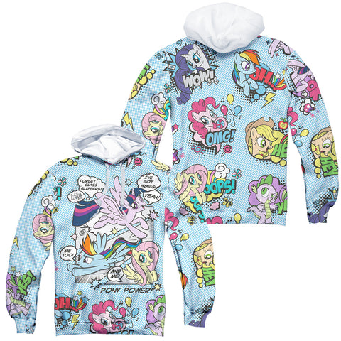 My Little Pony Tv/pony Comic (front/back Print)-adult Poly Pullover Hoodie-white