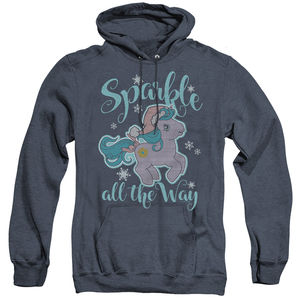My Little Pony Retro/sparkle All The Way 2-adult Heather Hoodie-navy