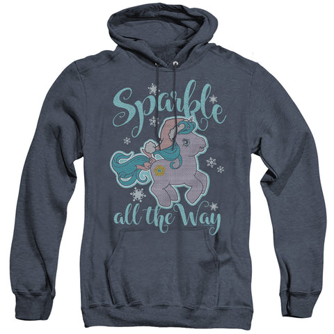 My Little Pony Retro/sparkle All The Way 2-adult Heather Hoodie-navy