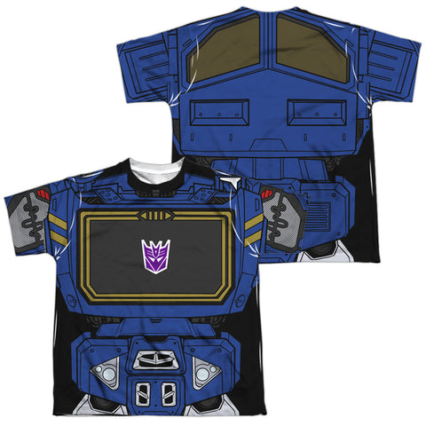 Transformers/soundwave Costume (front/back Print)-s/s Youth Poly Crew-white