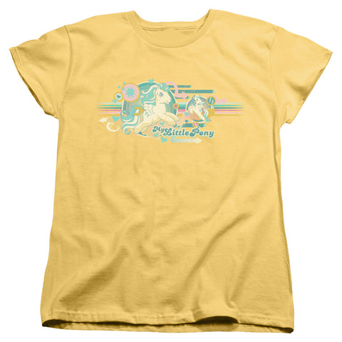 My Little Pony Retro/retro Stripes-s/s Women's Tee-banana