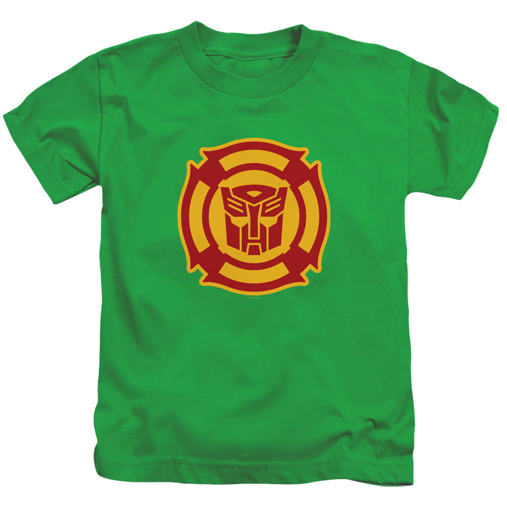 Transformers/rescue Bots Logo-s/s Juvenile 18/1-kelly Green