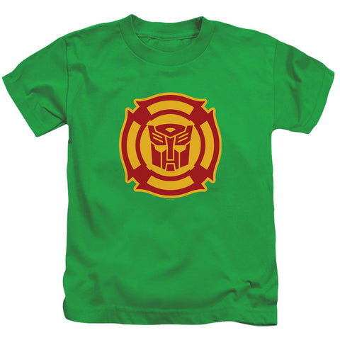 Transformers/rescue Bots Logo-s/s Juvenile 18/1-kelly Green