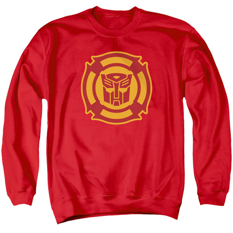 Transformers/rescue Bots Logo-adult Crewneck Sweatshirt-red