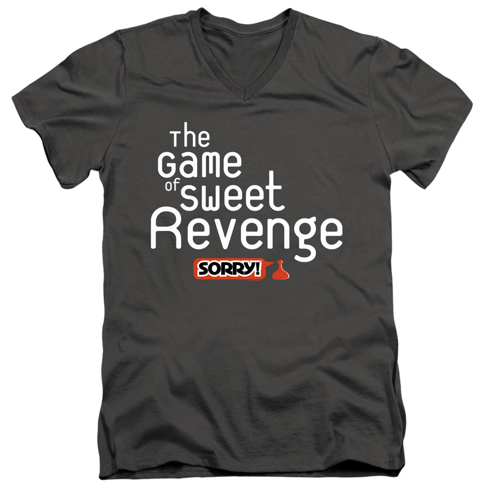 Sorry/sweet Revenge-s/s Adult V-neck 30/1-charcoal