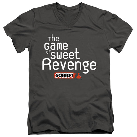 Sorry/sweet Revenge-s/s Adult V-neck 30/1-charcoal
