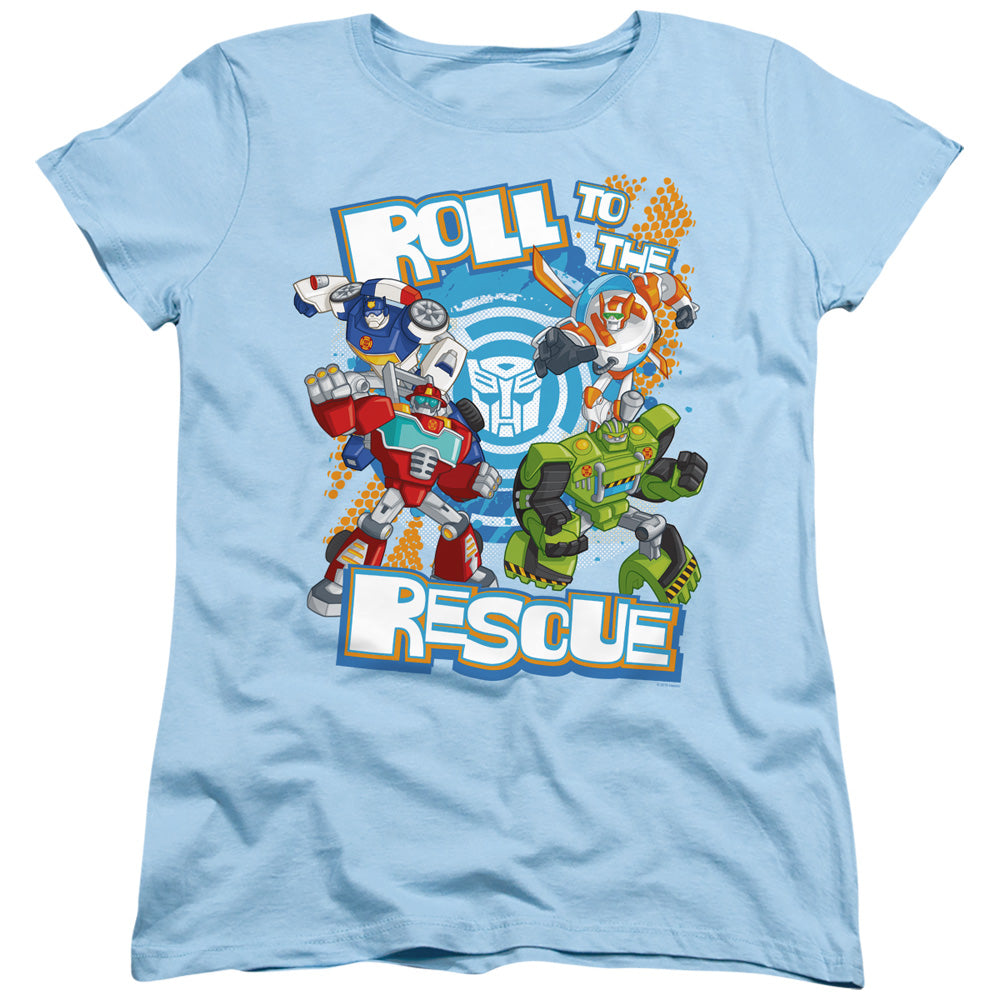 Transformers/roll To The Rescue-s/s Women's Tee-light Blue