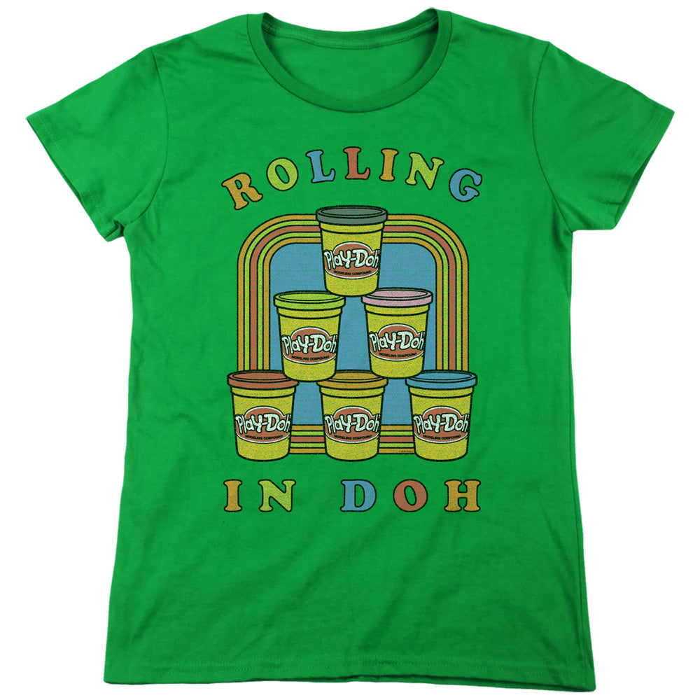 Play Doh/rolling In Doh-s/s Women's Tee-kelly Green