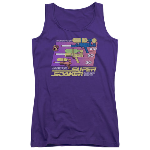Super Soaker/original Soaker-juniors Tank Top  -purple