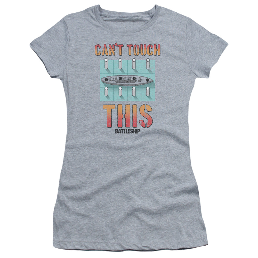 Battleship/cant Touch This-s/s Junior Sheer-athletic Heather