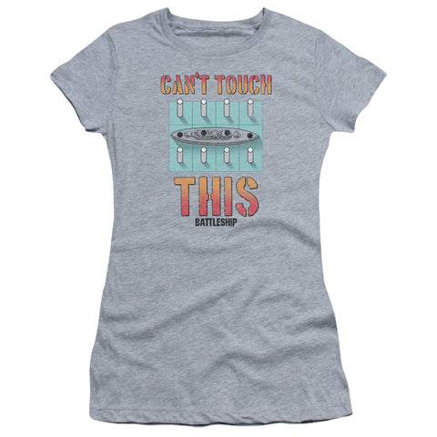 Battleship/cant Touch This-s/s Junior Sheer-athletic Heather