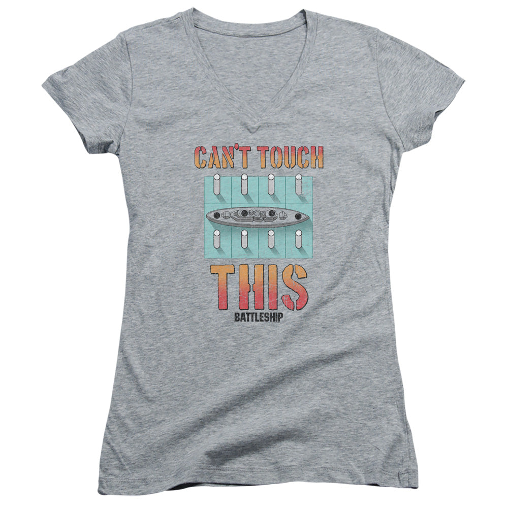 Battleship/cant Touch This-junior V-neck-athletic Heather
