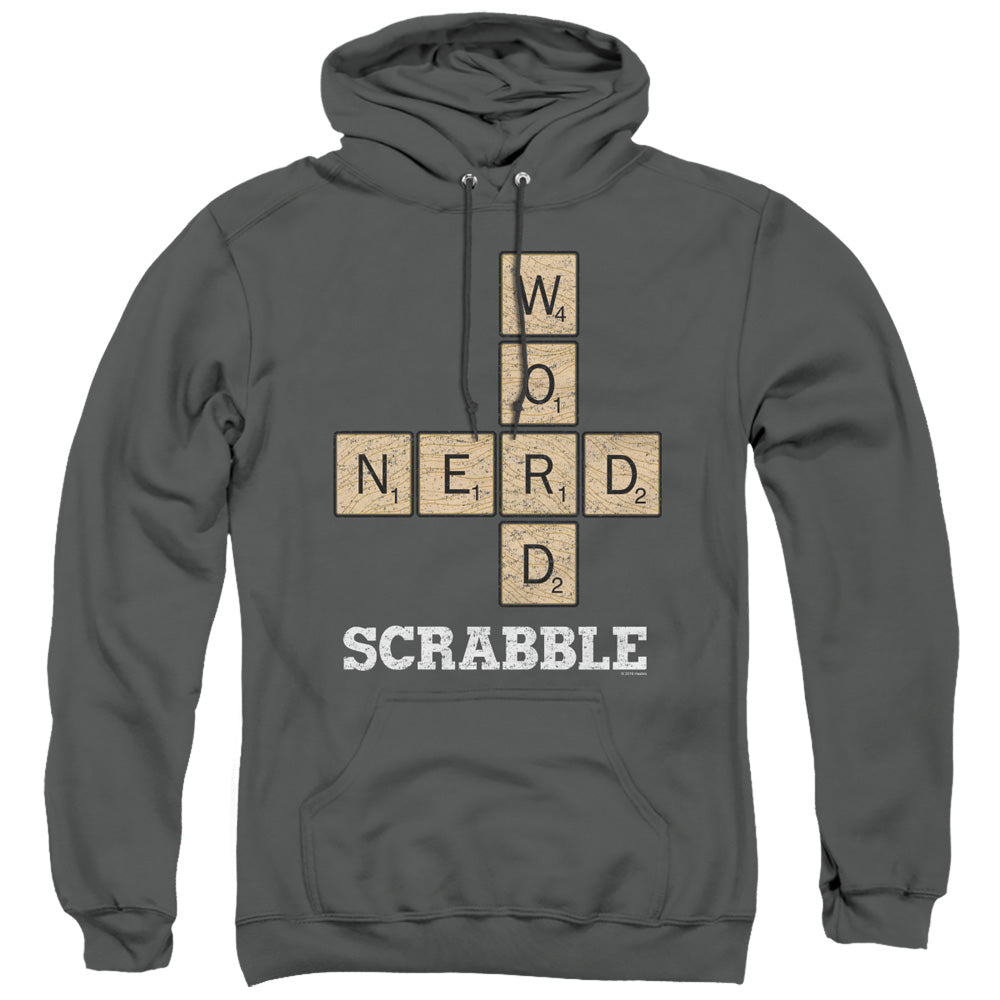 Scrabble/word Nerd-adult Pull-over Hoodie-charcoal