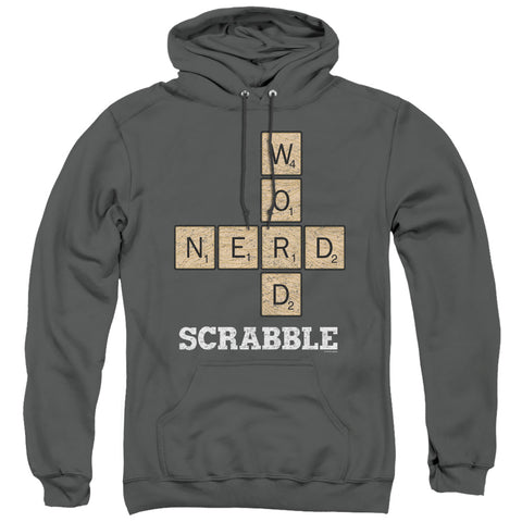 Scrabble/word Nerd-adult Pull-over Hoodie-charcoal