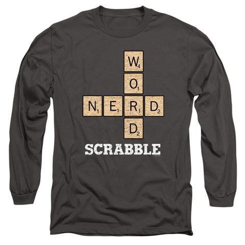 Scrabble/word Nerd-l/s Adult 18/1-charcoal