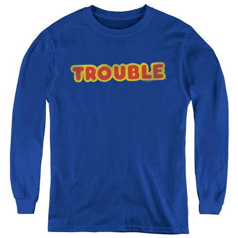 Trouble/logo-youth Long Sleeve-royal Blue