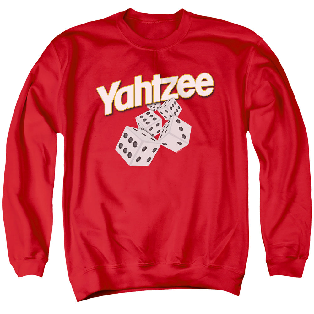 Yahtzee/tumbling Dice-adult Crewneck Sweatshirt-red