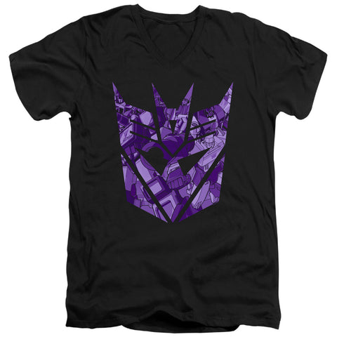 Transformers/tonal Decepticon-s/s Adult V-neck 30/1-black