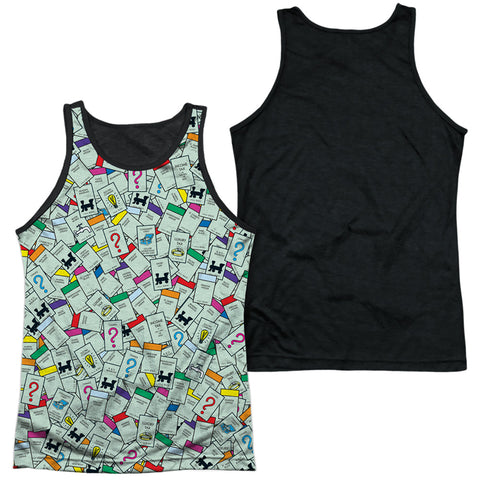 Monopoly/property Spaces-adult Poly Tank Top Black Back-white