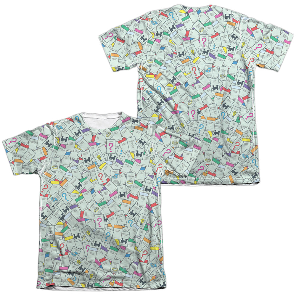 Monopoly/property Spaces (front/back Print)-adult Poly/cotton S/s Tee-white