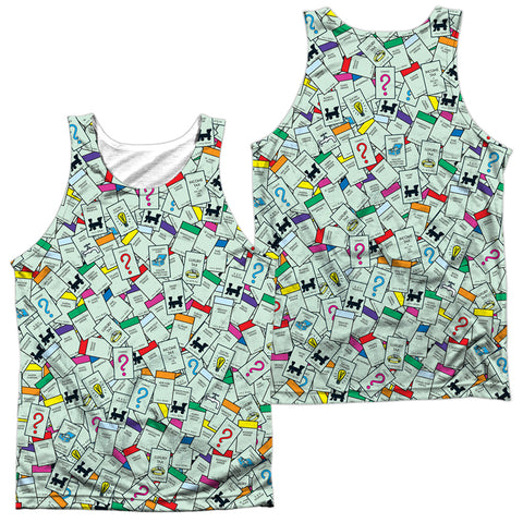 Monopoly/property Spaces (front/back Print)-adult Poly Tank Top-white
