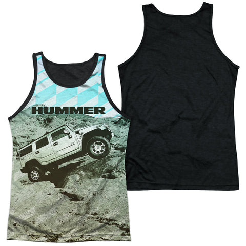 Hummer/trek-adult Poly Tank Top Black Back-white
