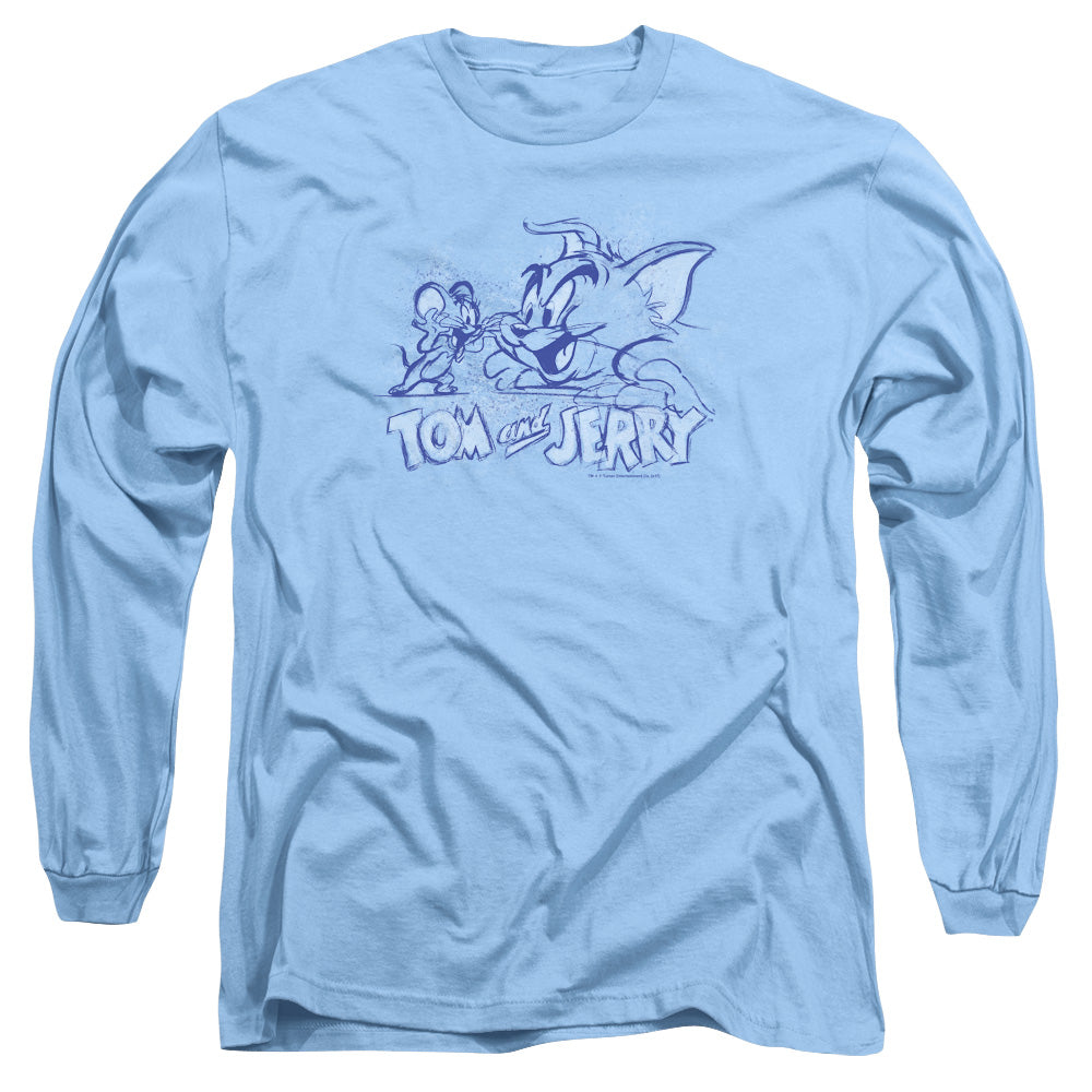 Tom And Jerry/sketchy-l/s Adult 18/1-carolina Blue