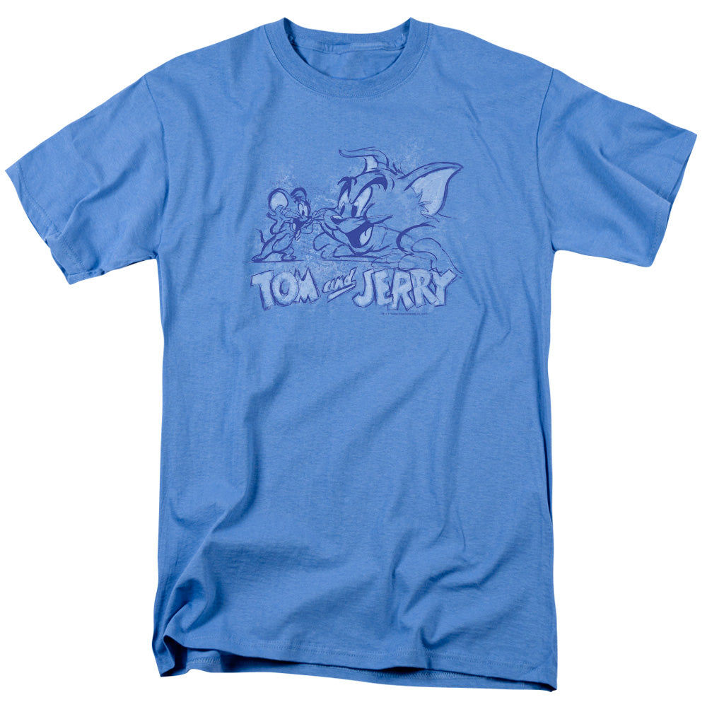Tom And Jerry/sketchy-s/s Adult 18/1-carolina Blue