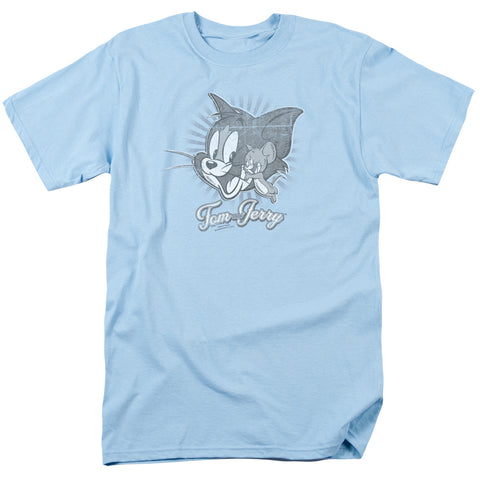 Tom And Jerry/classic Pals-s/s Adult 18/1-light Blue
