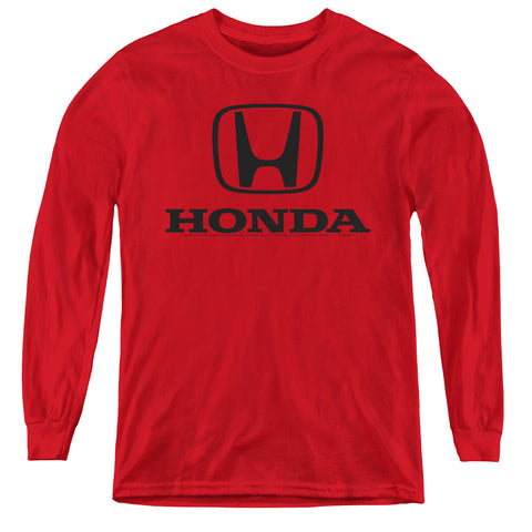 Honda/standard Logo-youth Long Sleeve Tee-red