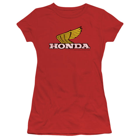 Honda/yellow Wing Logo-s/s Junior Sheer-red