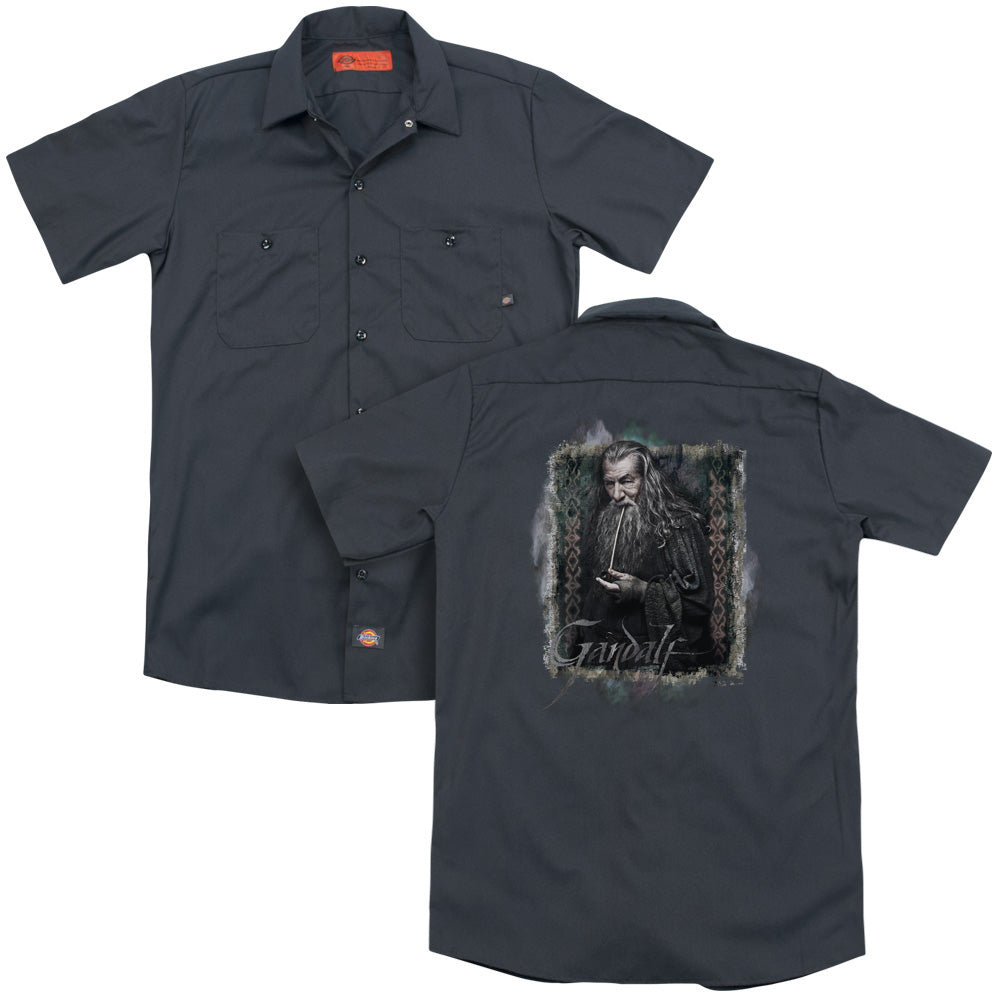 The Hobbit/gandalf (back Print) - Adult Work Shirt - Charcoal