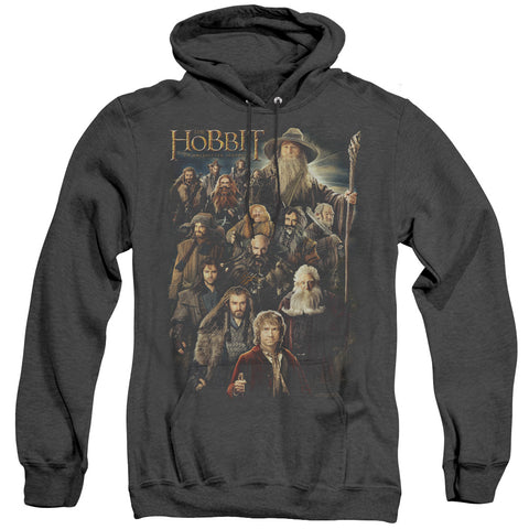 The Hobbit/somber Company-adult Heather Hoodie-black