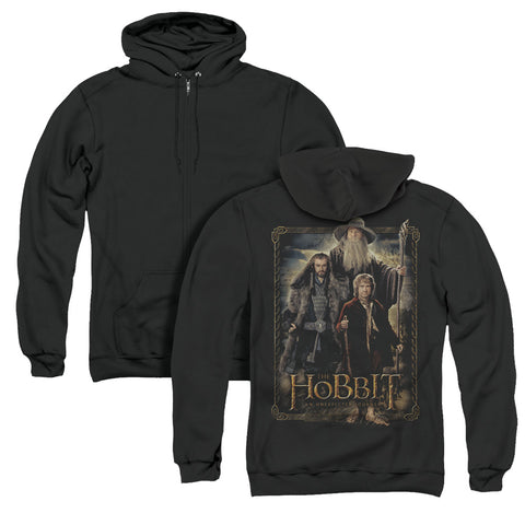 The Hobbit/the Three (back Print) - Adult Zipper Hoodie - Black