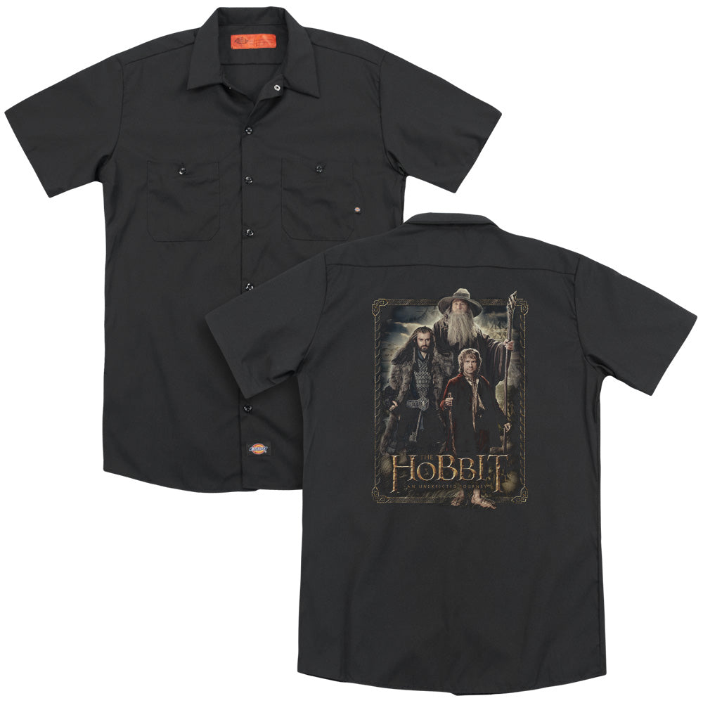 The Hobbit/the Three (back Print) - Adult Work Shirt - Black