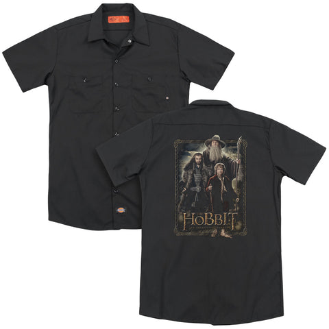 The Hobbit/the Three (back Print) - Adult Work Shirt - Black