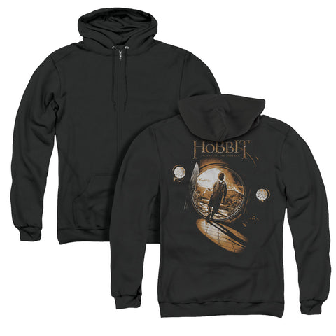 The Hobbit/hobbit Hole (back Print) - Adult Zipper Hoodie-black