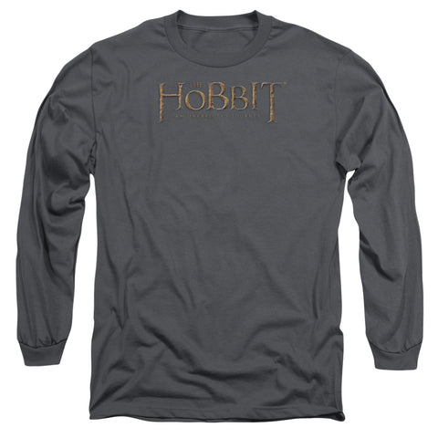 The Hobbit/distressed Logo - L/s Adult 18/1 - Charcoal