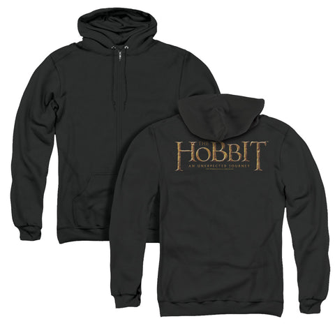 The Hobbit/logo (back Print) - Adult Zipper Hoodie - Black