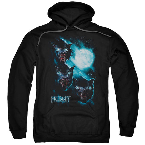 The Hobbit/three Warg Moon-adult Pull-over Hoodie-black