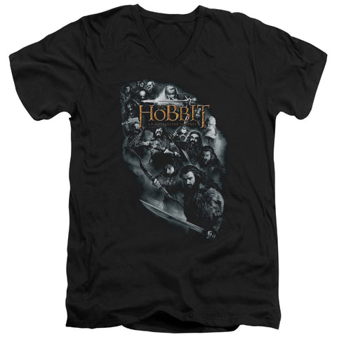 The Hobbit/cast Of Characters - S/s Adult V-neck - Black