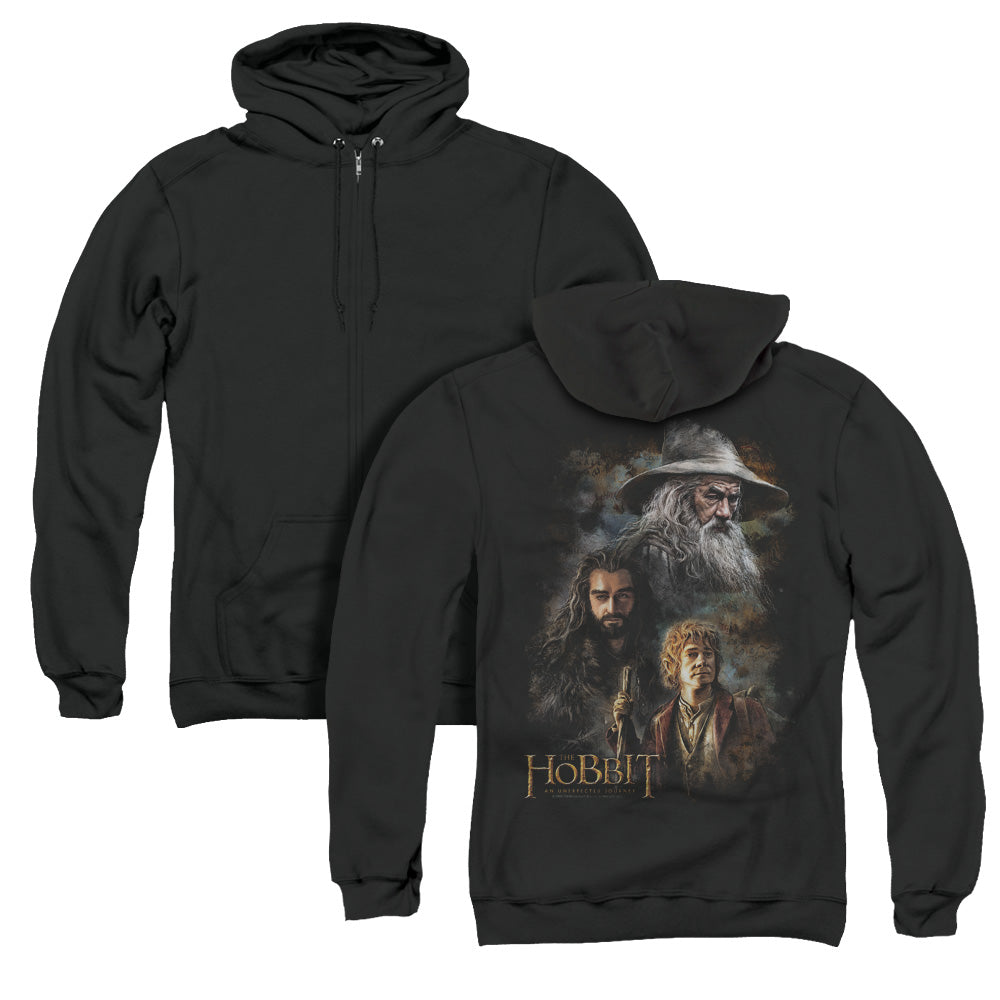 The Hobbit/painting (back Print) - Adult Zipper Hoodie - Black