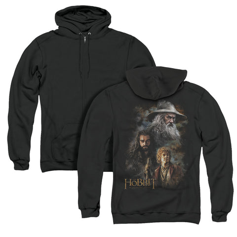 The Hobbit/painting (back Print) - Adult Zipper Hoodie - Black