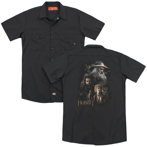 The Hobbit/painting (back Print) - Adult Work Shirt - Black