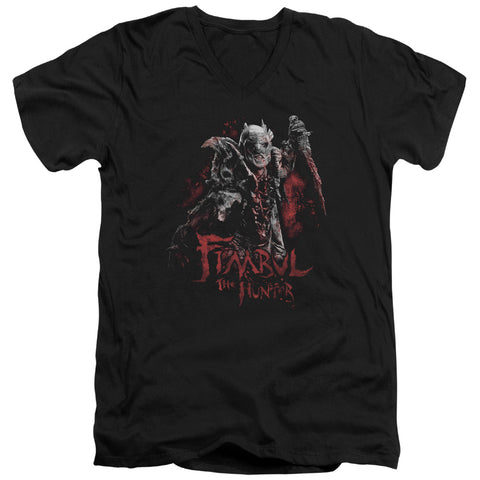 The Hobbit/fimbul The Hunter - S/s Adult V-neck - Black