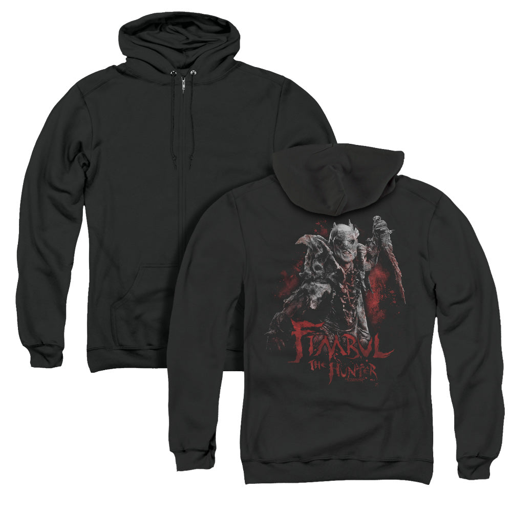 The Hobbit/fimbul The Hunter (back Print) - Adult Zipper Hoodie - Black