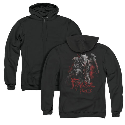 The Hobbit/fimbul The Hunter (back Print) - Adult Zipper Hoodie - Black