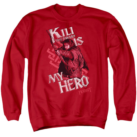The Hobbit/kili Is My Hero - Adult Crewneck Sweatshirt - Red