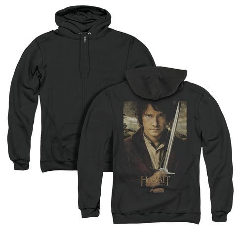 The Hobbit/baggins Poster (back Print) - Adult Zipper Hoodie - Black